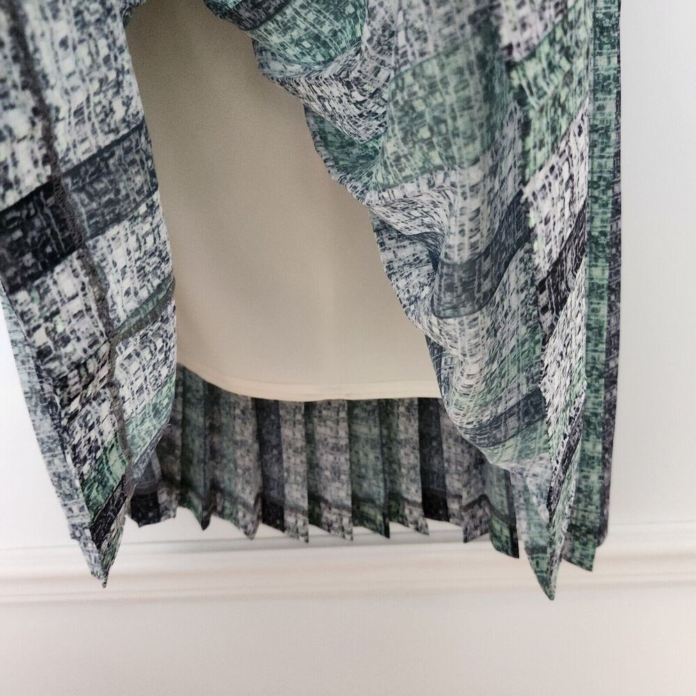 New W By Worth Skirt Size 8 Womens Green Pleated Career Lined Casual Cocktail - Picture 5 of 12